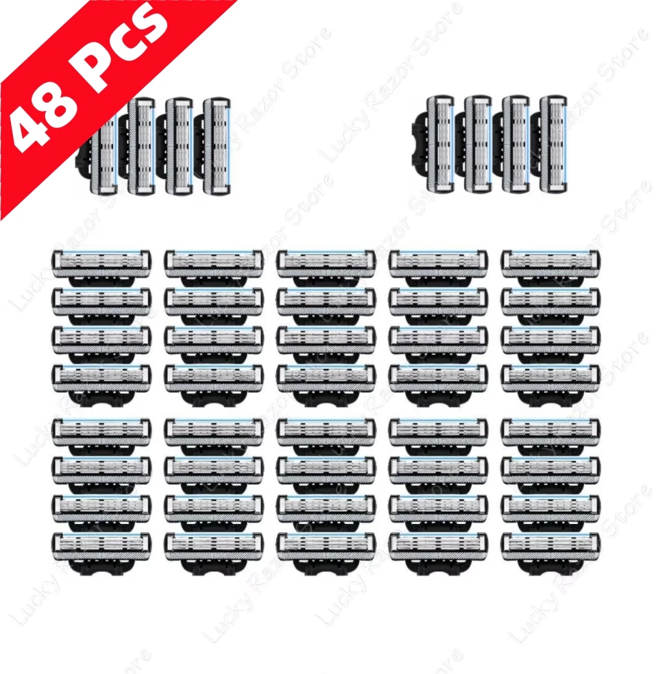 ใบมีดโกนหนวดแท้ สแตนเลสใหม่เอี่ยม คมกริบ 3 ชั้น ปลอดภัย ใช้แทนใบมีดโกนจิลเลตต์ แมค 3 แบบธรรมดา 1