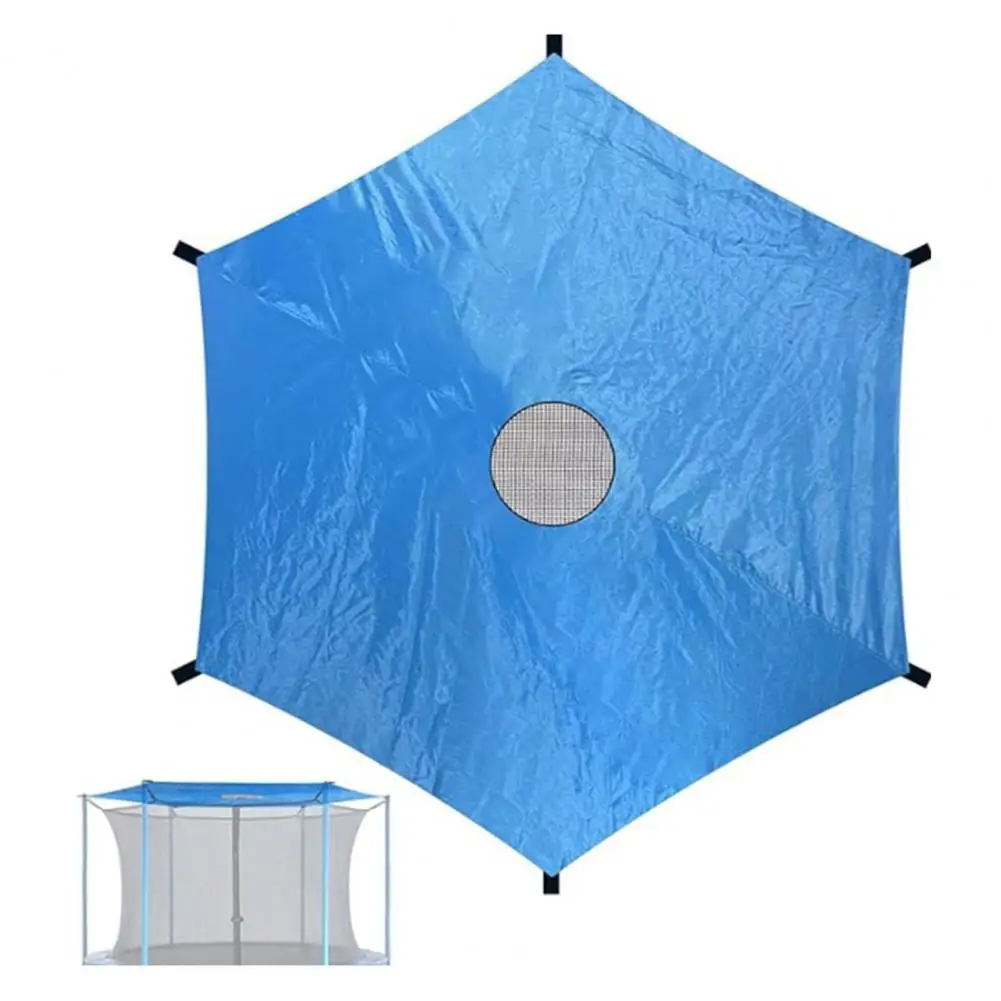 Outdoor Trampoline Shade Sun Cover 6 Poles Waterproof Trampoline Canopy Rainproof Tent Cover 6/8/10/12/14 Feet