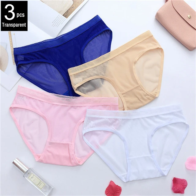 Women Ladies Sexy Transparent Underwear Mesh See Through Panties Briefs  Knickers