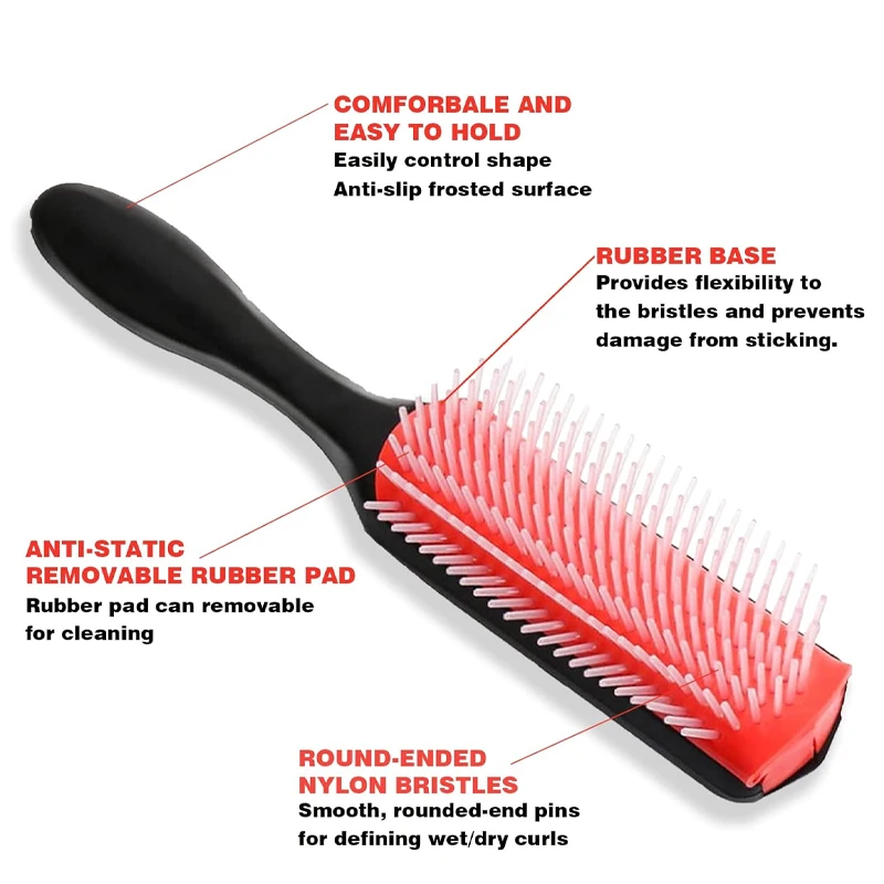 Goiple 200mL Curl Cream Enhancer Enhances Waves Care Styling Lotion for Curly Hair Curling Define Cream and 9 Row Denman Brush