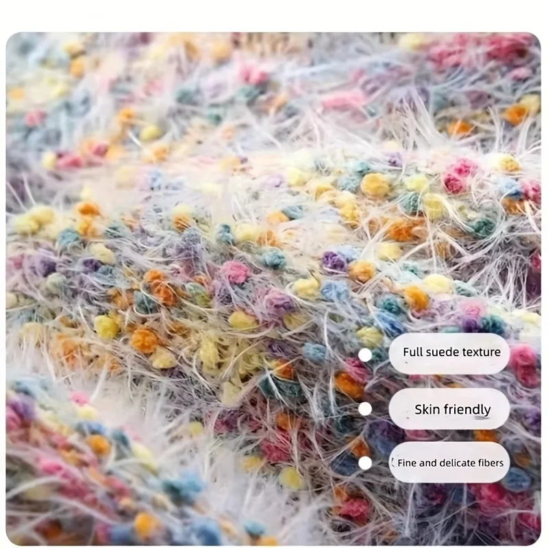 Long Plush Polka Dot Rainbow Bean Mohair Yarn, NEEMOY50g Warm and Soft Long Plush, DIY Scarf, Hat, Sweater, Couple Woven Gift 2