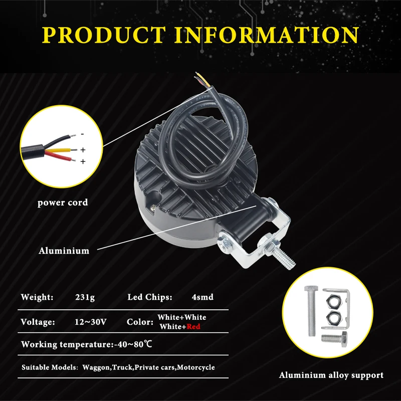 Projecteur Led Pour Moto, Véhicule électrique, Lentille De Pavage, Faisceau Haut Et Bas, Lampe Ontale Intégrale Tangente, Lampe Auxiliaire