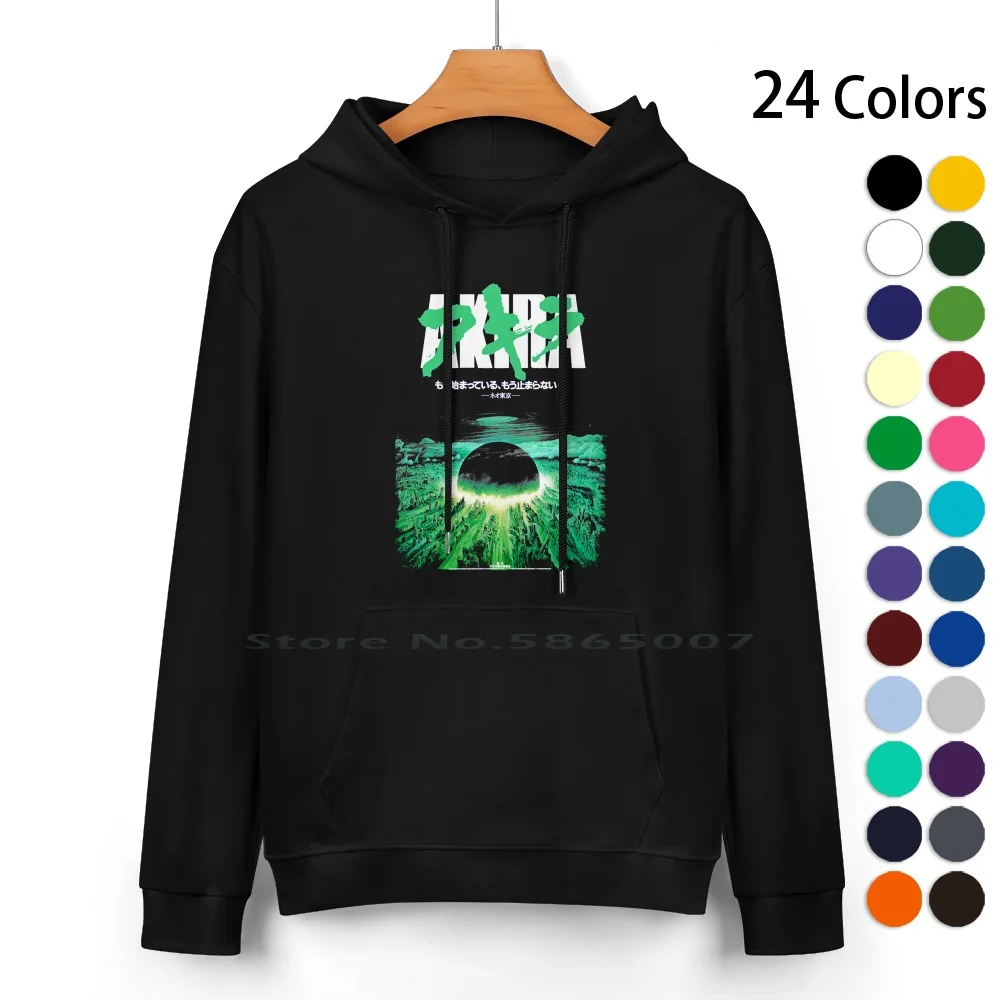 

Akira Green Japanese City Explosion Pure Cotton Hoodie Sweater 24 Colors Akira Anime Manga Movie City Green Explosion Japanese