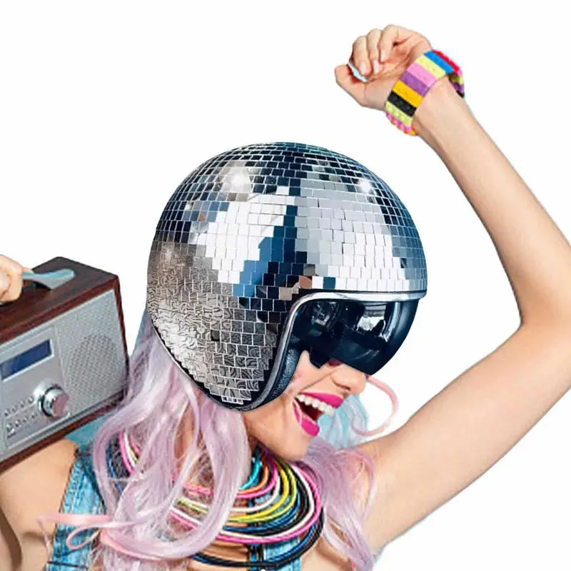 Disco Ball Helmets Disco Decor Helmets With Retractable Visor Disco