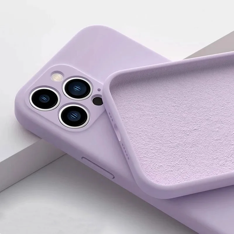 Luxurious Solid Color Shockproof Phone Case with Lens Protection and Soft Flannel Back