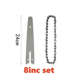 Electric Chainsaw Guide Replacement - Portable Mini Steel Blade (8inch Guide and Saw)
