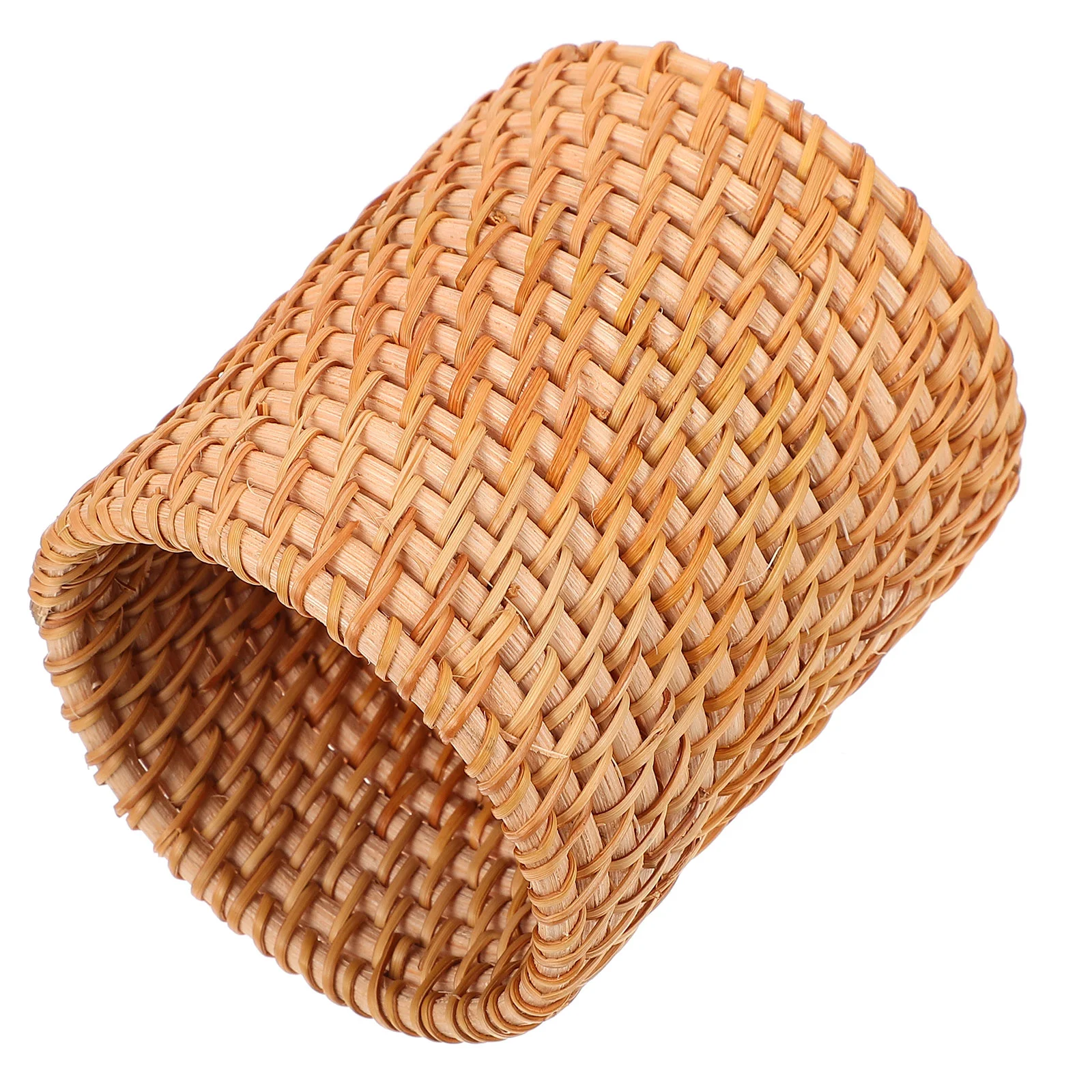 

Rattan Storage Tube Desktop Sundries Organizer Retro Dinnerwares Pen Container Holder Stationary Vase Pencil