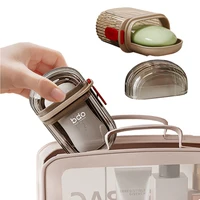 Travel Soap Container with Lid & Drain Sealed Soap Dishes Leak Proof Shower Soap Case for Shower Bath Traveling 1