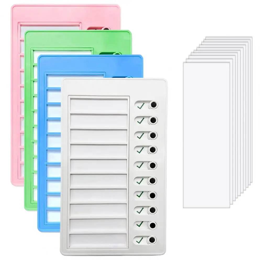 2/4Pcs Checklist Daily Planner Kids To Do List Board Checklist Board Chore Charts Chart With 10 Detachable Cardstock