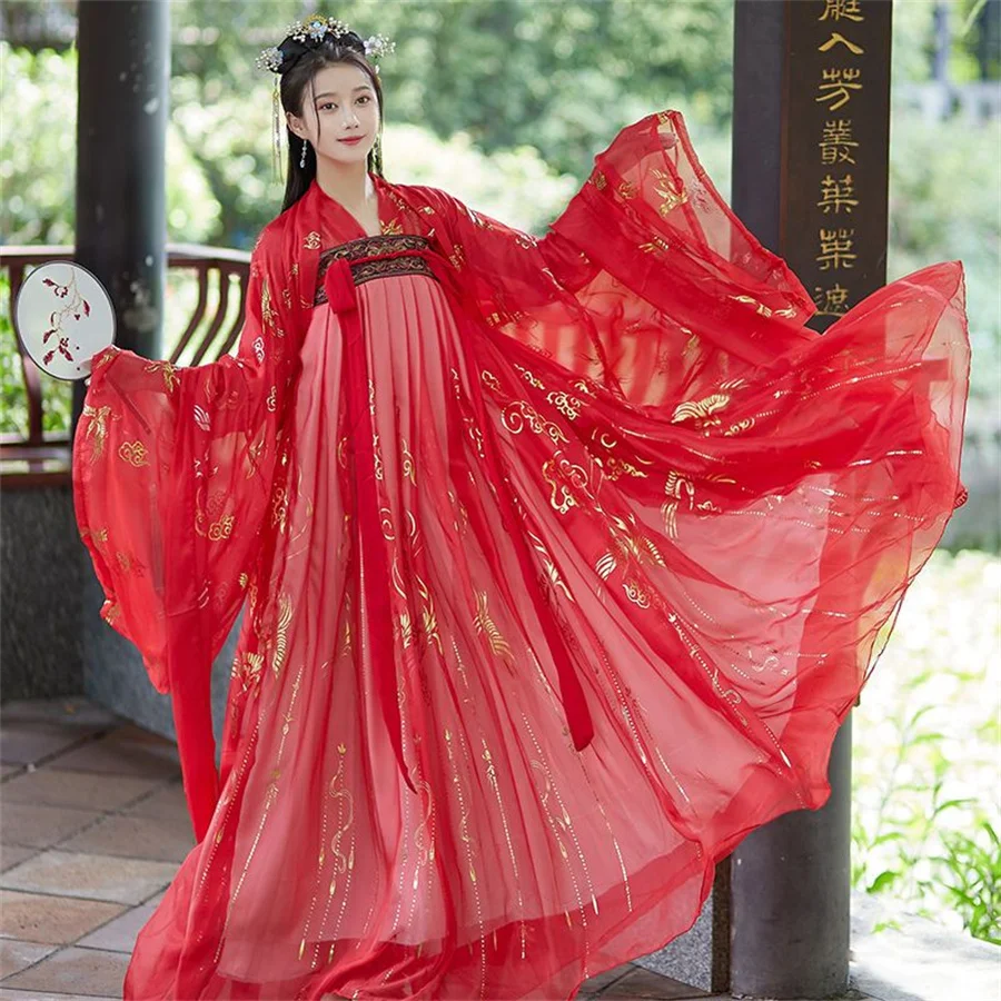 Ensemble Hanfu JIMINISO Haut Et Jupe Imprimé Grue, Style Traditionnel  Chinois Pour Femmes