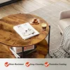 Round Coffee Table, 32.6" Small Coffee Table with Open Storage Shelf, 2-Tier Industrial Circle Wood Center Table 6
