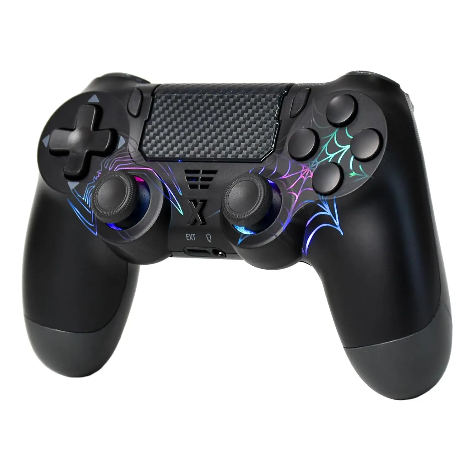 Wireless Controller for PS4/ Pro/Slim & PC White Lightning Pattern RGB Illumination, Hall Effect Joystick, Dual Vibration 6AxiS