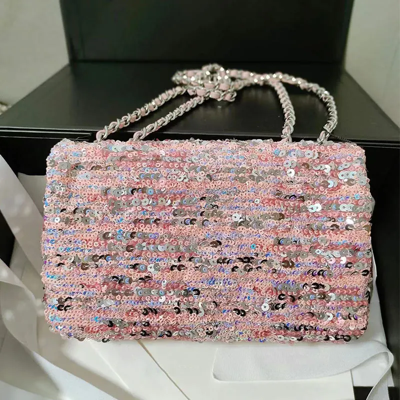 Shiny Sequin Bag High Quality Women Classic Chain Flip Bag Fashion Evening  Party Handbag Luxury Ladies Shoulder Crossbody