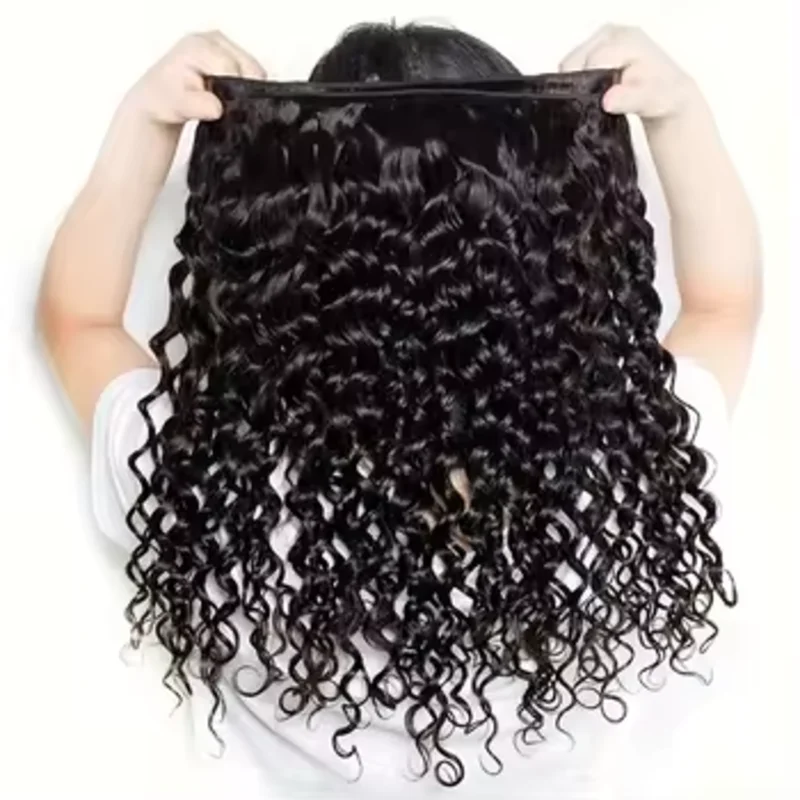 26 28 30 inch Natural Black Color Deep Wave Bundles Human Hair Deep Wave Bundles Brazilian Remy Wet and Wavy