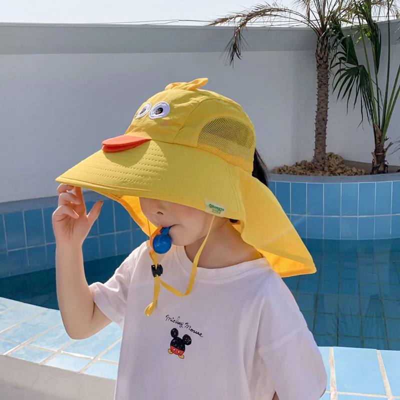 Chapeau d'extérieur d'été pour enfants, couvre-cou et oreilles, protection solaire, casquettes de plage, casquette à rabat pour enfants, garçons et filles