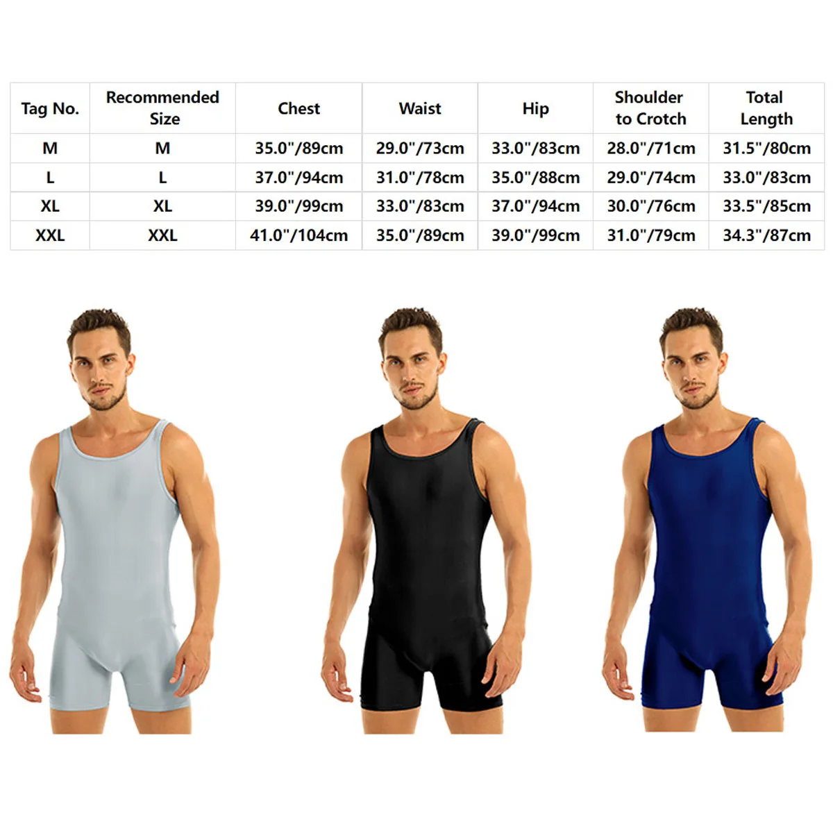 Mens Stretchy Sport One-piece Ballet Gymnastics Leotard Bodysuit Jumpsuit Stage Performance Gym Biketard Unitard Dancewear