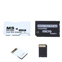 Support Memory Card Adapter Dual Slot Card Reader Micro SD SDHC TF To Memory Stick MS Card Pro Duo Reader Adapter For Sony PSP