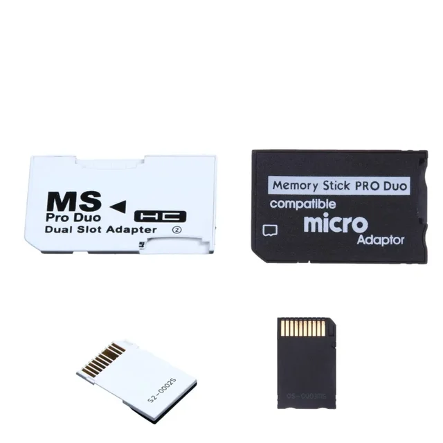 Support Memory Card Adapter Dual Slot Card Reader Micro SD SDHC TF To Memory Stick MS Card Pro Duo Reader Adapter For Sony PSP