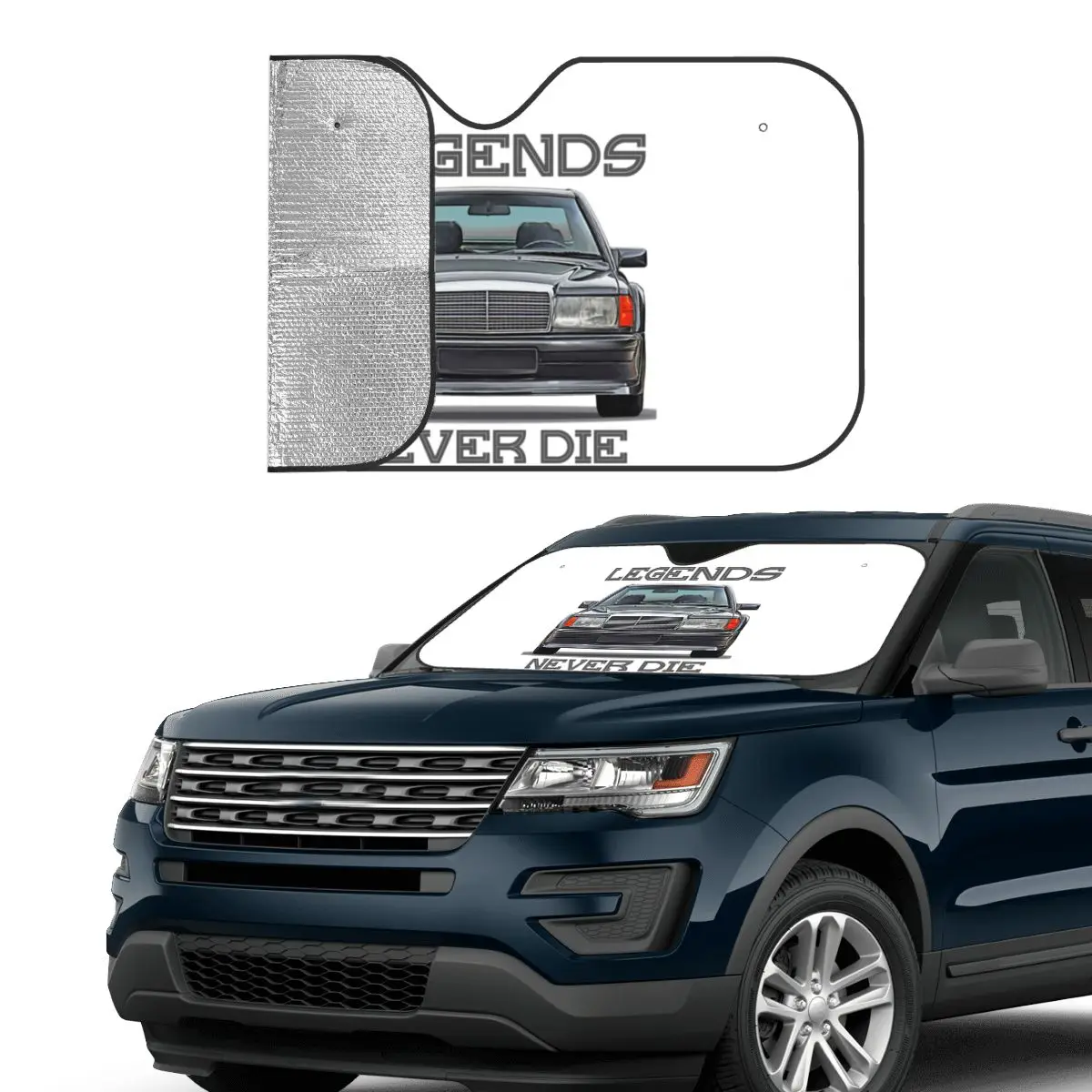 Car Sunshade Windscreen Front Window Visor 70x130cm W201 190E