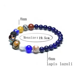 Celestial Harmony Volcanic Rock & Lapis Lazuli Beaded Chakra Bracelet - 19.5cm (Lapislazuli)