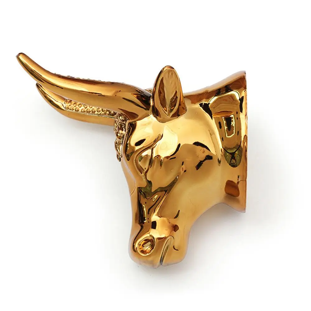 Luxuriöse Goldenen Bull Kopf Geformt Gitarre Halter Wand Halterung Haken Bass Ukulele Unterstützung Stand Home Dekorative Rack Lagerung Unterstützung – Detail 5