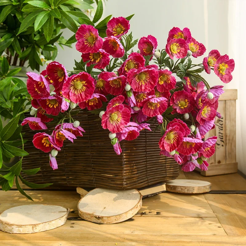 

66 см 3 вилки Маки Искусственные цветы букет для гостиной свадьбы Декор для дома фото реквизит для спальни цветочное украшение