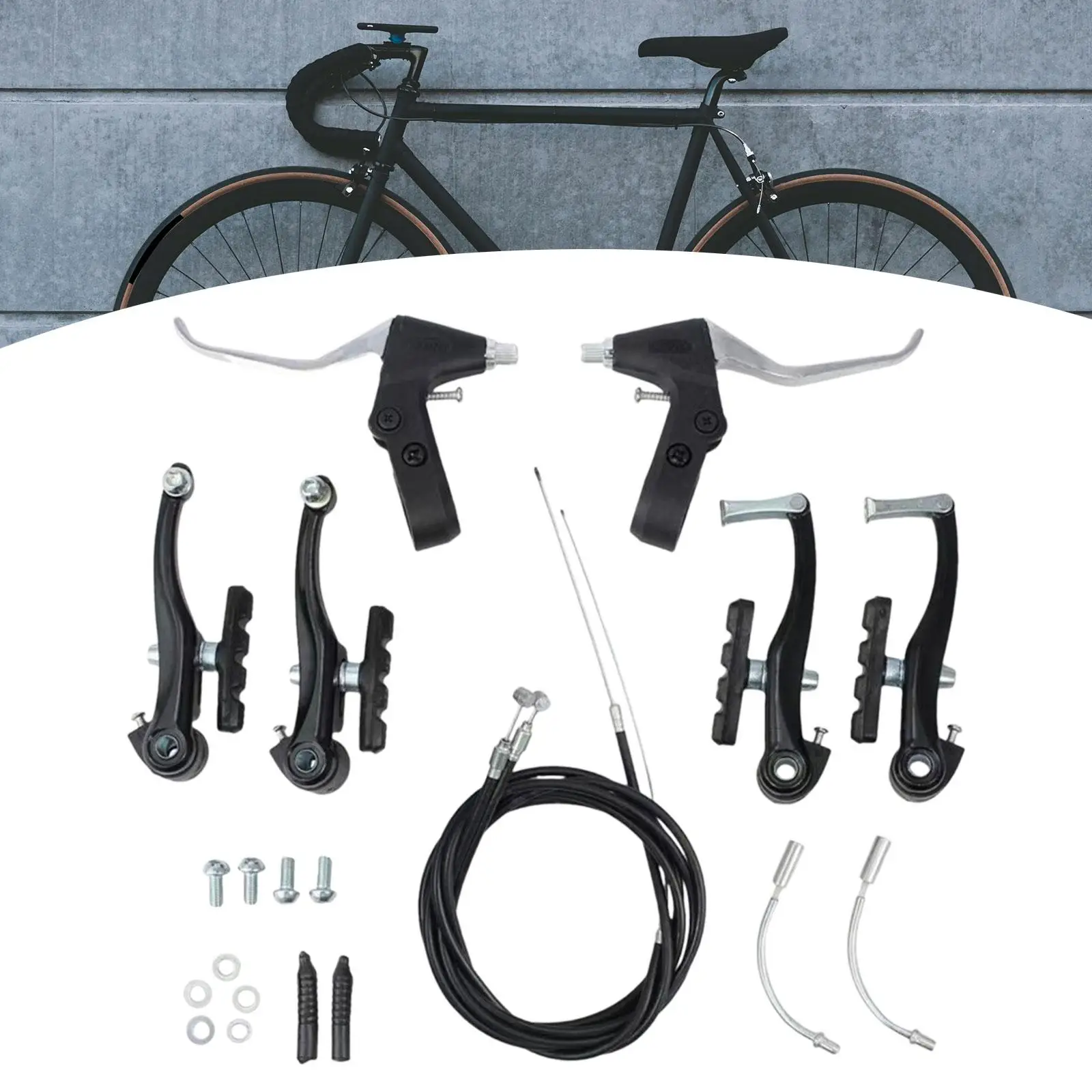 Bicycle V Brake Parts Brake Caliper Front and Rear Brake Cable Replacement Part for Mountain Bike
