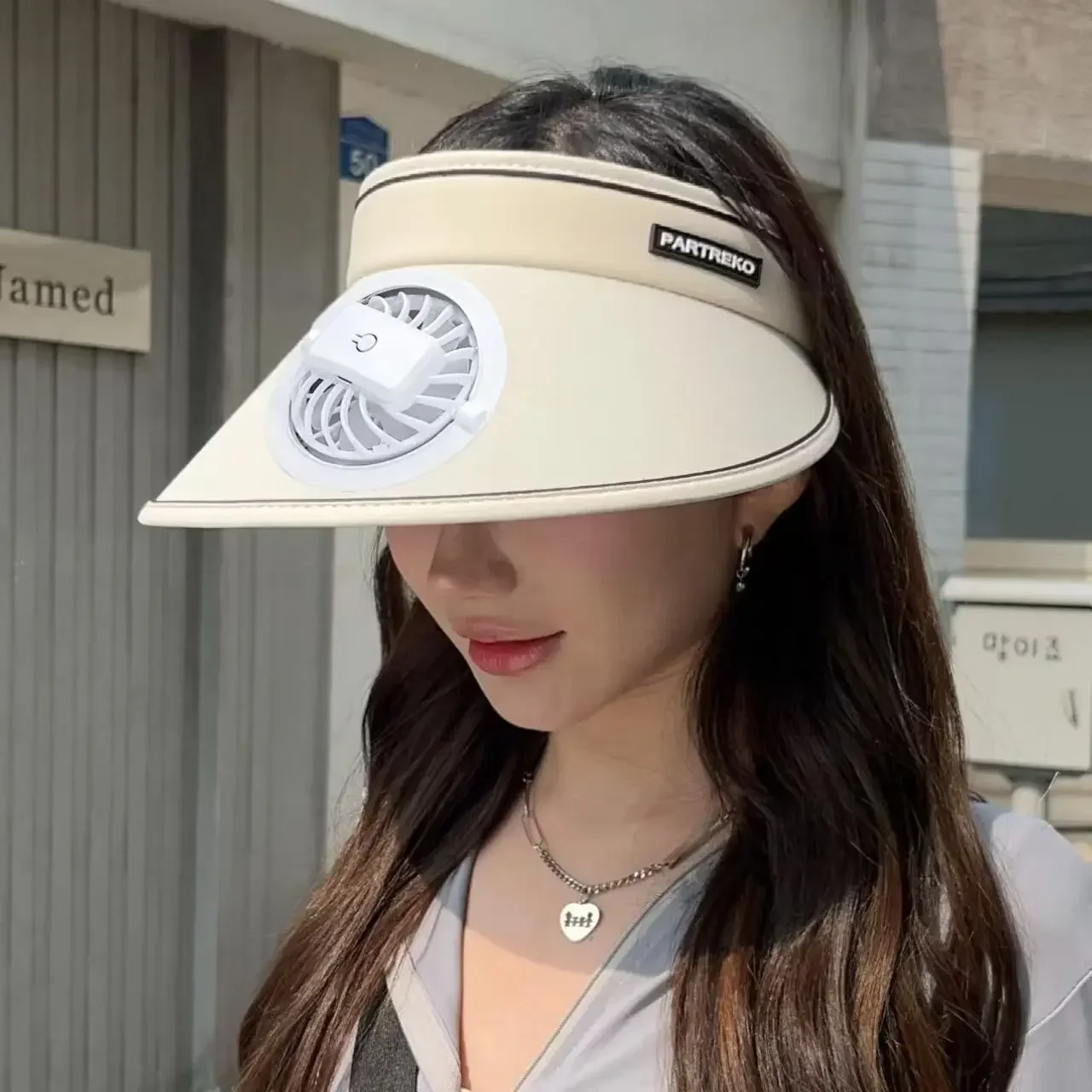 Unisex Polyester Sun Hat with USB Charging and Large Brim for Outdoor