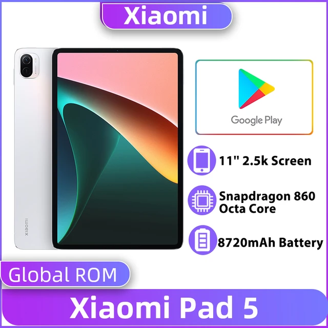 Global ROM Xiaomi Mi Pad 5 128GB / 256GB ROM Snapdragon 860 CPU Tablets 5  11'' 2.5K Screen Tablet 13MP Camera 8720mAh Battery