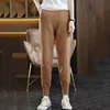 Women's 100% Pure Wool  Slim Pants High Waist  Autumn and Winter Cashmere Casual Knitted Pencil Pants Korean Thick Casual pants 1