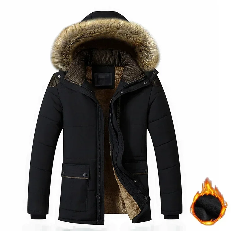 New Men Winter Outdoor Casual Windproof Keep Warm Waterproof Thickened Cotton Jacket Men Detachable Hooded Jacket cotton jacket