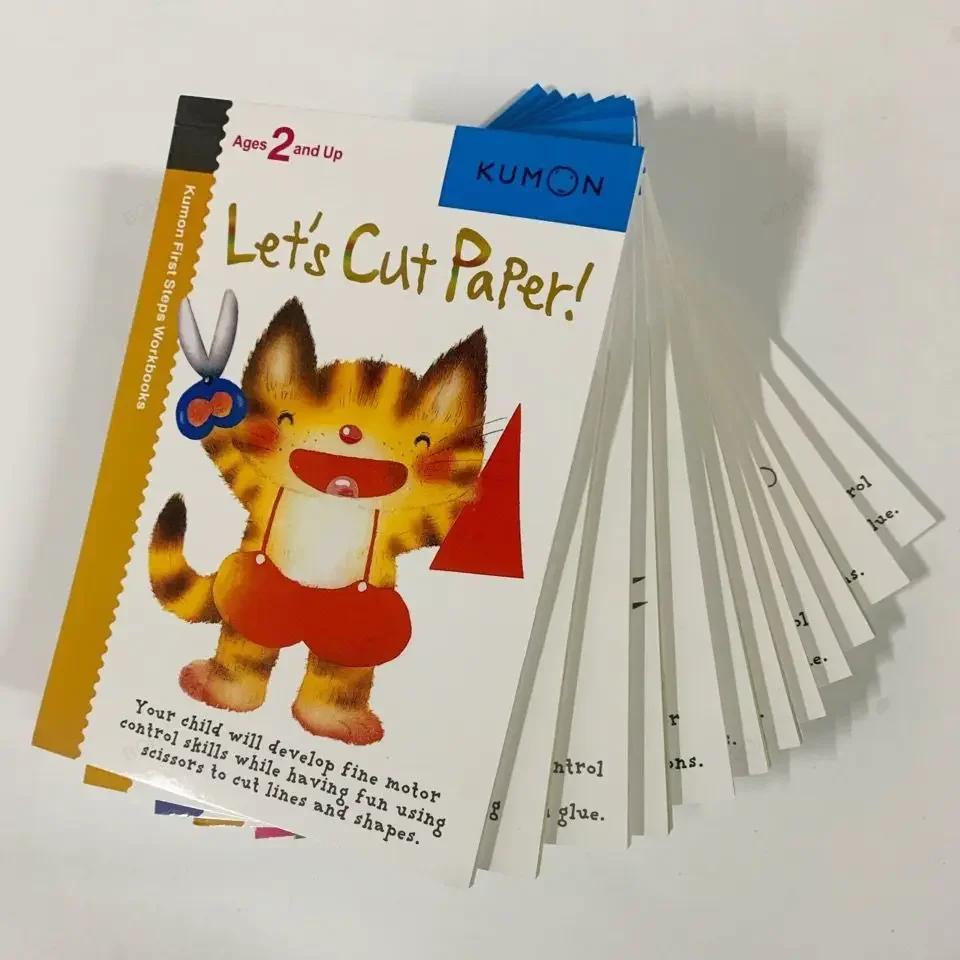 kumon-let's-cut-paper-official-document-handmade-game-book-12-books-handmade-by-babies-over-2-years-old