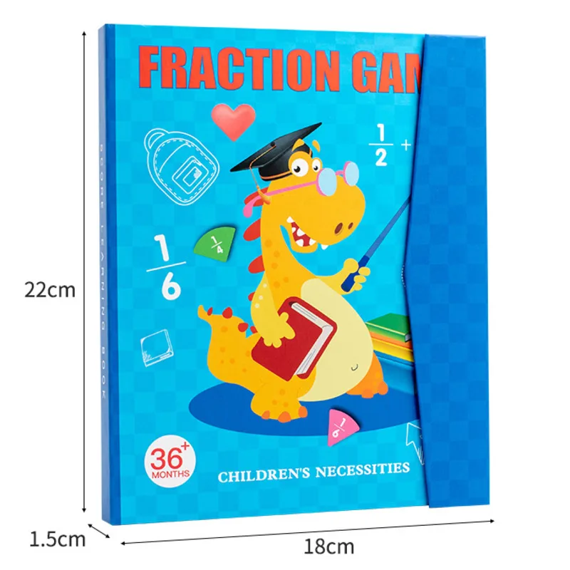 Fraction Learning Math Montessori Arithmetic Teaching Board Games Wooden Book Educational Toys For Children Party Game Christmas 6