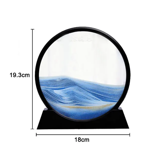 3D Quicksand Decor Picture Round Glass Moving Sand Art In Motion Display Flowing Sand Frame For Home Decor Hourglass Painting 