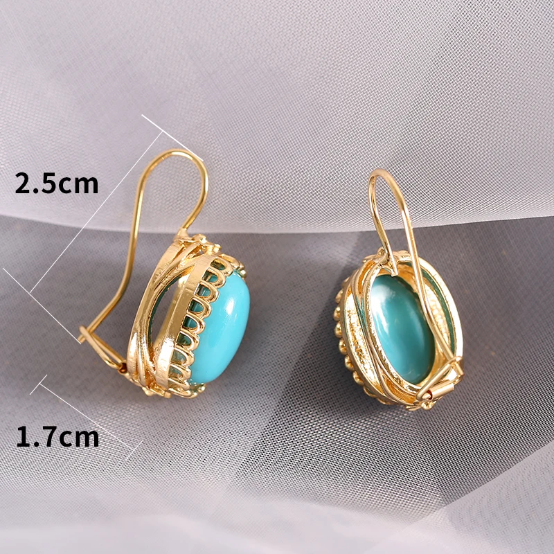 Unique 18K Yellow Gold Filled Green Emerald Diamond Earrings for Women Anniversary Gift Party Engagement Wedding Jewelry