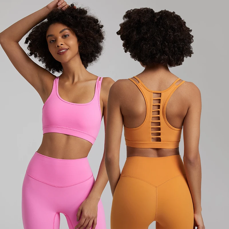 Cutout Racerback reggiseni sportivi donna reggiseno Push Up da palestra con imbottiture rimovibili Running Fitness canotta corta abbigliamento da Yoga per donna