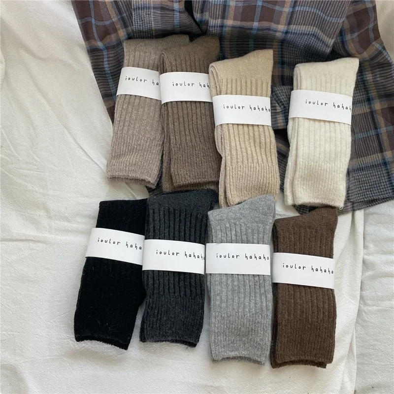 Women Wool Cashmere Thermal Long Socks Homewear Sleeping Calcetines for Autumn Winter