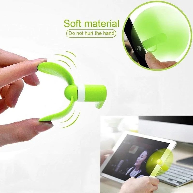 Mini Cell Phone Fan cell phone fan Colorful and Powerful Fan Compatible Mobile Phone iPhone iPad Cell Summer Accessories