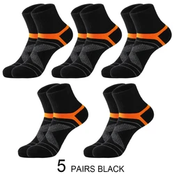Premium Black Men's Sports and Casual Socks - Breathable, Sweat - Absorbent Comfort for All Seasons (3/5/10 Pairs) (5 Pairs Black)