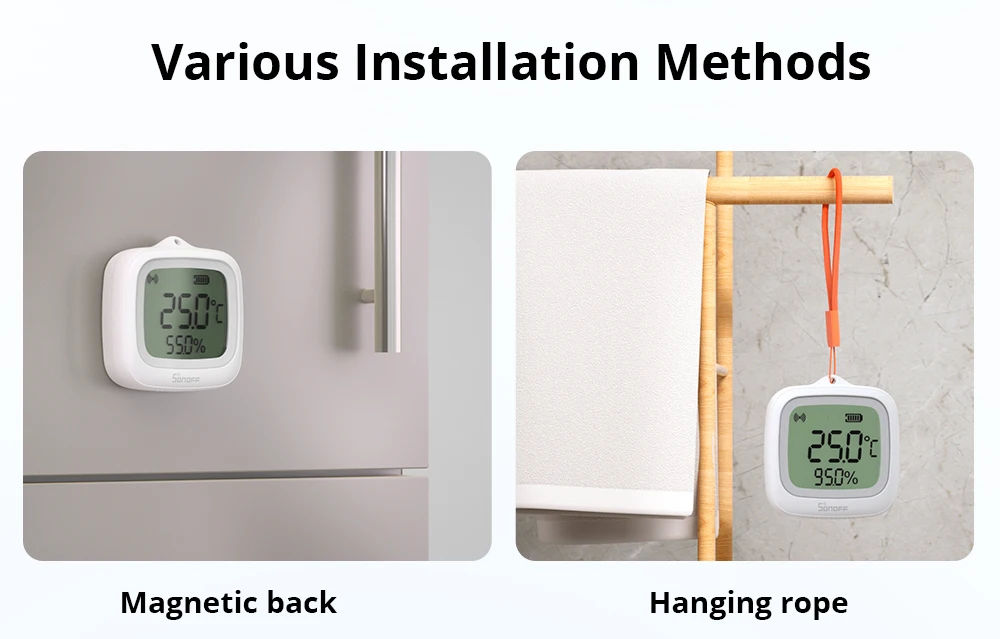 SNZB-02WD Zigbee LCD Smart Temperature Humidity Sensor IP65 Waterproof for Bathr
