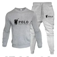 Sweat-shirt deux pièces à col rond pour hommes + pantalon de jogging, mode automne et hiver, fitness en plein air et ensemble de vêtements de sport décontractés 3
