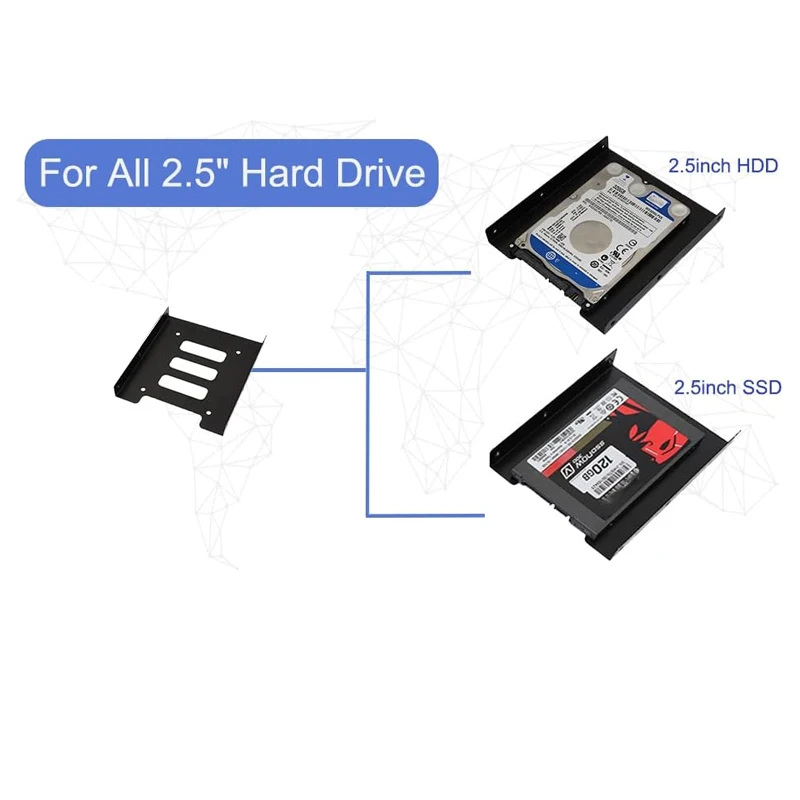 SSD HDD 홀더 2.53.5 장착 브래킷 하드 드라이브 어댑터