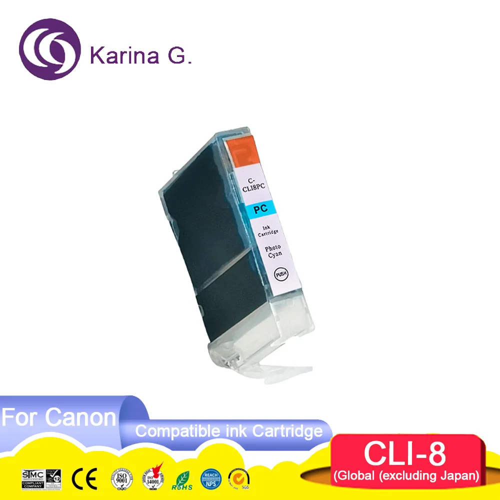8 Colors CLI 8 CLI8 CLI-8 With Chip Compatible Color Inkjet Ink Cartridge for P