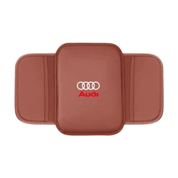 Premium Leather Car Armrest Mat Center Console Cushion (Audi - Red)