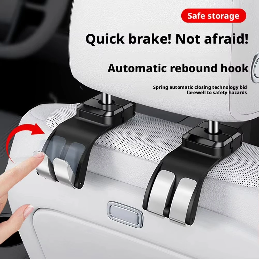 Universal Foldable Car Headrest Hook - Durable and Space-Saving Rear Seat Organizer
