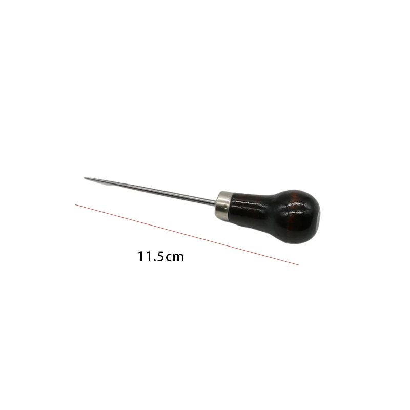 Description Picture 2 of itemSolid Wood Manual Awl Knitting Tool DIY Leather Craft Drilling Awl Straight Cone Curved Cone Needle Thousand Through Drill Tools