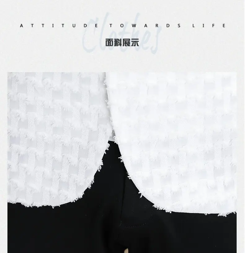 Description Picture 4 of itemSummer Quarter Sleeved Suit Jacket for Men's Thin Casual Business Blazers Hollow Out Sexy Stage Performance Hairstylist Coats