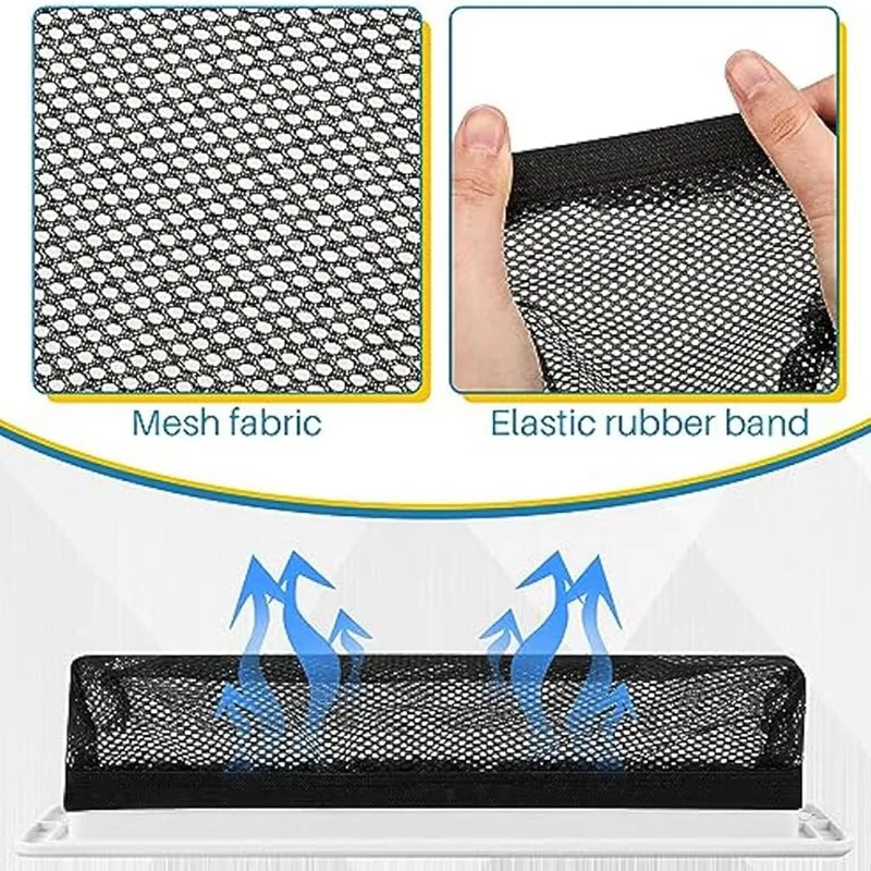 12Pcs Floor Register Trap Cover Vent Screen For Home Mesh Elastic Band Filter Floor Air-Vent Mesh Cover,4 X 10Inch Easy To Use 3