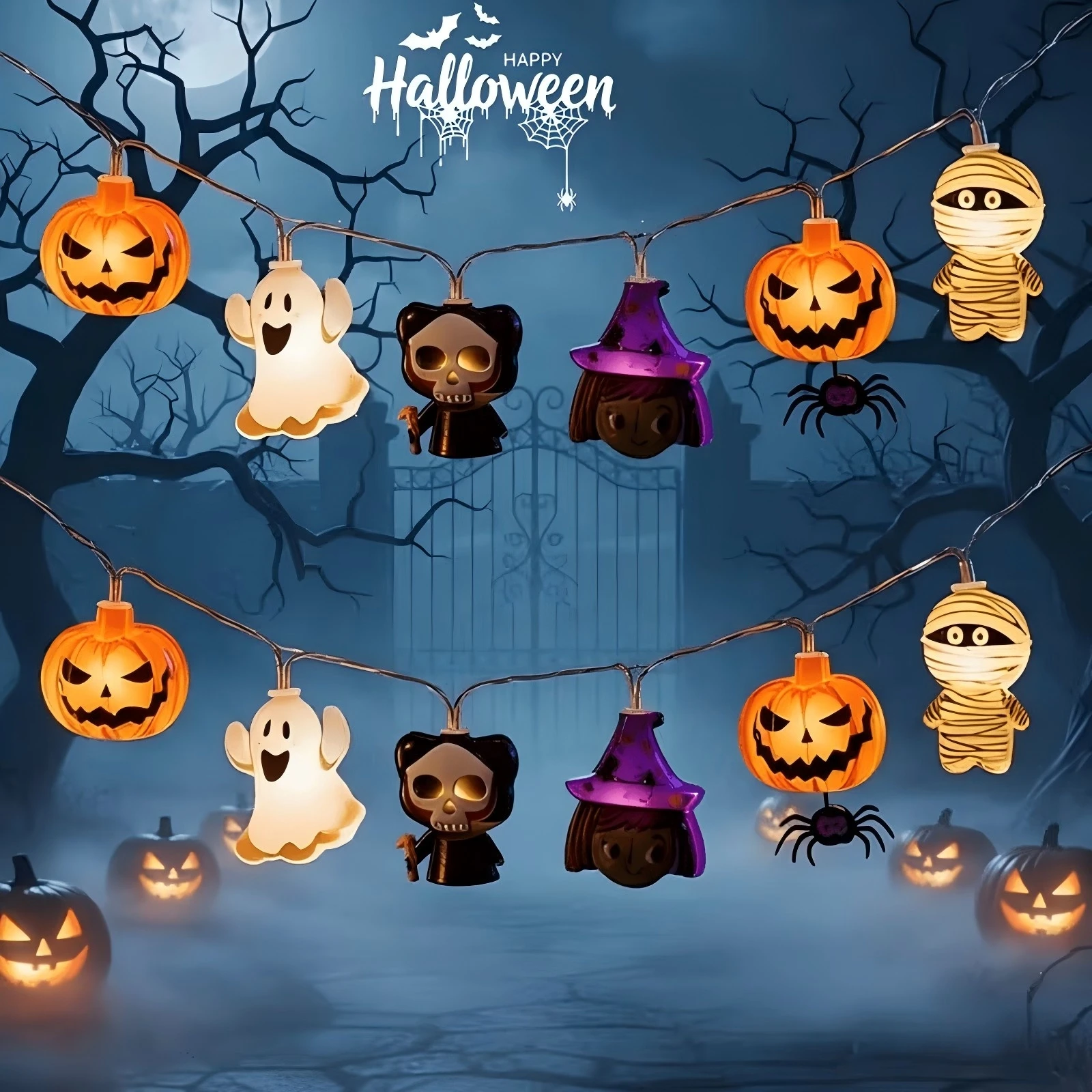 Spooky Halloween LED Decor Lights | Indoor Atmosphere & Party Accents