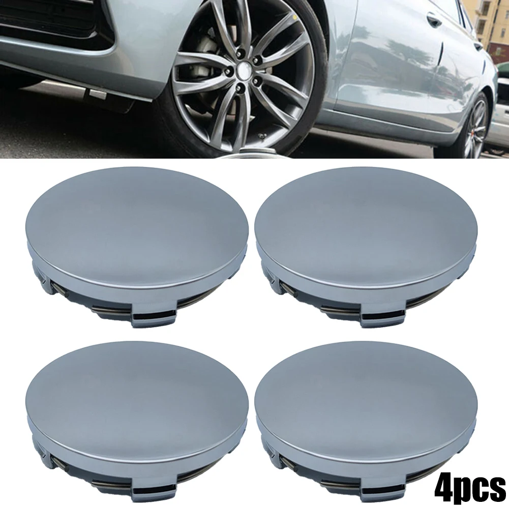 4pcs 60mm Car Vehicle Wheel Hub Center Cap Cover New ABS Black Silver Universal High Quality Durable Exterior Car Accessories
